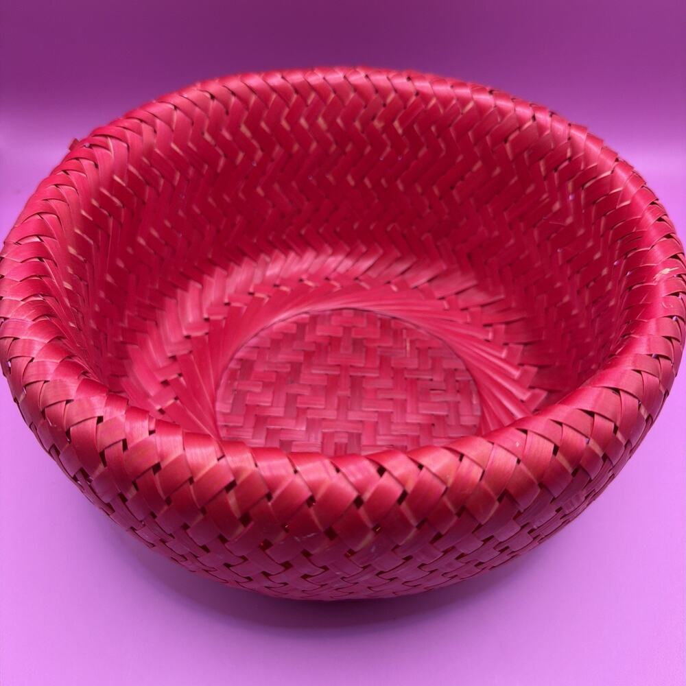 Bambu Vintage Crate & Barrel Bamboo Red Gradient Decorative Basket